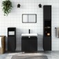 vidaXL Juego de muebles de baño 3 pzas madera contrachapada negro