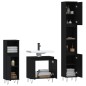 vidaXL Juego de muebles de baño 3 pzas madera contrachapada negro