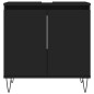vidaXL Juego de muebles de baño 3 pzas madera contrachapada negro