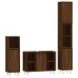 vidaXL Set de muebles baño 3 pzas madera contrachapada roble marrón