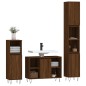 vidaXL Set de muebles baño 3 pzas madera contrachapada roble marrón