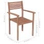 vidaXL Sillas apilables de jardín 6 uds madera de teca con cojines vidaXL Sillas apilables de jardín 6 uds madera de teca con cojines