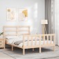 vidaXL Estructura de cama con cabecero madera maciza 120x200 cm vidaXL Estructura de cama con cabecero madera maciza 120x200 cm