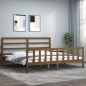 vidaXL Estructura cama y cabecero madera maciza marrón miel 200x200 cm vidaXL Estructura cama y cabecero madera maciza marrón miel 200x200 cm