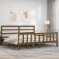 vidaXL Estructura cama y cabecero madera maciza marrón miel 200x200 cm vidaXL Estructura cama y cabecero madera maciza marrón miel 200x200 cm