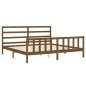 vidaXL Estructura cama y cabecero madera maciza marrón miel 200x200 cm vidaXL Estructura cama y cabecero madera maciza marrón miel 200x200 cm