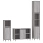 vidaXL Set de muebles de baño 3 pzas madera contrachapada gris sonoma vidaXL Set de muebles de baño 3 pzas madera contrachapada gris sonoma