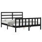 vidaXL Estructura de cama con cabecero madera maciza negro 160x200 cm vidaXL Estructura de cama con cabecero madera maciza negro 160x200 cm