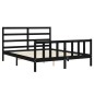 vidaXL Estructura de cama con cabecero madera maciza negro 160x200 cm vidaXL Estructura de cama con cabecero madera maciza negro 160x200 cm