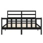 vidaXL Estructura de cama con cabecero madera maciza negro 160x200 cm vidaXL Estructura de cama con cabecero madera maciza negro 160x200 cm
