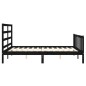 vidaXL Estructura de cama con cabecero madera maciza negro 160x200 cm vidaXL Estructura de cama con cabecero madera maciza negro 160x200 cm