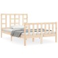 vidaXL Estructura de cama de matrimonio con cabecero madera maciza vidaXL Estructura de cama de matrimonio con cabecero madera maciza