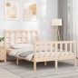 vidaXL Estructura de cama de matrimonio con cabecero madera maciza vidaXL Estructura de cama de matrimonio con cabecero madera maciza