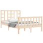 vidaXL Estructura de cama de matrimonio con cabecero madera maciza vidaXL Estructura de cama de matrimonio con cabecero madera maciza