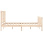 vidaXL Estructura de cama de matrimonio con cabecero madera maciza vidaXL Estructura de cama de matrimonio con cabecero madera maciza