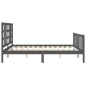 vidaXL Estructura de cama con cabecero madera maciza gris 180x200 cm