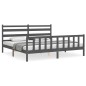 vidaXL Estructura de cama con cabecero madera maciza gris 180x200 cm vidaXL Estructura de cama con cabecero madera maciza gris 180x200 cm