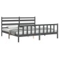 vidaXL Estructura de cama con cabecero madera maciza gris 180x200 cm vidaXL Estructura de cama con cabecero madera maciza gris 180x200 cm