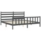 vidaXL Estructura de cama con cabecero madera maciza gris 180x200 cm vidaXL Estructura de cama con cabecero madera maciza gris 180x200 cm