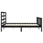 vidaXL Estructura cama de matrimonio con cabecero madera maciza negro vidaXL Estructura cama de matrimonio con cabecero madera maciza negro
