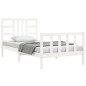 vidaXL Estructura de cama con cabecero madera maciza blanco 100x200 cm vidaXL Estructura de cama con cabecero madera maciza blanco 100x200 cm