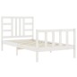 vidaXL Estructura de cama con cabecero madera maciza blanco 100x200 cm vidaXL Estructura de cama con cabecero madera maciza blanco 100x200 cm