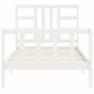 vidaXL Estructura de cama con cabecero madera maciza blanco 100x200 cm vidaXL Estructura de cama con cabecero madera maciza blanco 100x200 cm