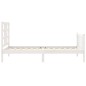 vidaXL Estructura de cama con cabecero madera maciza blanco 100x200 cm vidaXL Estructura de cama con cabecero madera maciza blanco 100x200 cm