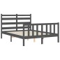 vidaXL Estructura cama de matrimonio con cabecero madera maciza gris vidaXL Estructura cama de matrimonio con cabecero madera maciza gris