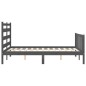 vidaXL Estructura cama de matrimonio con cabecero madera maciza gris vidaXL Estructura cama de matrimonio con cabecero madera maciza gris