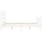 vidaXL Estructura cama de matrimonio con cabecero madera maciza blanco vidaXL Estructura cama de matrimonio con cabecero madera maciza blanco