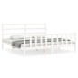 vidaXL Estructura de cama con cabecero madera maciza blanco 180x200 cm vidaXL Estructura de cama con cabecero madera maciza blanco 180x200 cm