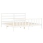 vidaXL Estructura de cama con cabecero madera maciza blanco 180x200 cm vidaXL Estructura de cama con cabecero madera maciza blanco 180x200 cm