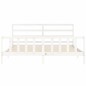 vidaXL Estructura de cama con cabecero madera maciza blanco 180x200 cm vidaXL Estructura de cama con cabecero madera maciza blanco 180x200 cm