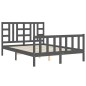 vidaXL Estructura cama de matrimonio con cabecero madera maciza gris vidaXL Estructura cama de matrimonio con cabecero madera maciza gris