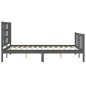 vidaXL Estructura cama de matrimonio con cabecero madera maciza gris vidaXL Estructura cama de matrimonio con cabecero madera maciza gris