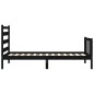 vidaXL Estructura de cama con cabecero madera maciza negro 100x200 cm vidaXL Estructura de cama con cabecero madera maciza negro 100x200 cm