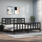 vidaXL Estructura de cama con cabecero madera maciza negro 200x200 cm vidaXL Estructura de cama con cabecero madera maciza negro 200x200 cm
