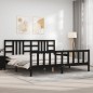 vidaXL Estructura de cama con cabecero madera maciza negro 200x200 cm vidaXL Estructura de cama con cabecero madera maciza negro 200x200 cm