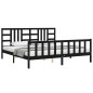 vidaXL Estructura de cama con cabecero madera maciza negro 200x200 cm vidaXL Estructura de cama con cabecero madera maciza negro 200x200 cm