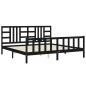 vidaXL Estructura de cama con cabecero madera maciza negro 200x200 cm vidaXL Estructura de cama con cabecero madera maciza negro 200x200 cm