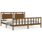 vidaXL Estructura cama y cabecero madera maciza marrón miel 200x200 cm vidaXL Estructura cama y cabecero madera maciza marrón miel 200x200 cm