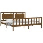 vidaXL Estructura cama y cabecero madera maciza marrón miel 200x200 cm vidaXL Estructura cama y cabecero madera maciza marrón miel 200x200 cm