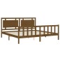 vidaXL Estructura cama y cabecero madera maciza marrón miel 200x200 cm vidaXL Estructura cama y cabecero madera maciza marrón miel 200x200 cm