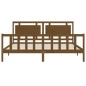 vidaXL Estructura cama y cabecero madera maciza marrón miel 200x200 cm vidaXL Estructura cama y cabecero madera maciza marrón miel 200x200 cm