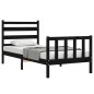vidaXL Estructura de cama con cabecero madera maciza negro 90x190 cm vidaXL Estructura de cama con cabecero madera maciza negro 90x190 cm