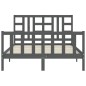 vidaXL Estructura de cama con cabecero madera maciza gris 160x200 cm vidaXL Estructura de cama con cabecero madera maciza gris 160x200 cm