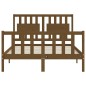 vidaXL Estructura cama y cabecero madera maciza marrón miel 120x200 cm vidaXL Estructura cama y cabecero madera maciza marrón miel 120x200 cm