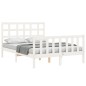 vidaXL Estructura cama de matrimonio con cabecero madera maciza blanco vidaXL Estructura cama de matrimonio con cabecero madera maciza blanco