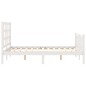 vidaXL Estructura cama de matrimonio con cabecero madera maciza blanco vidaXL Estructura cama de matrimonio con cabecero madera maciza blanco